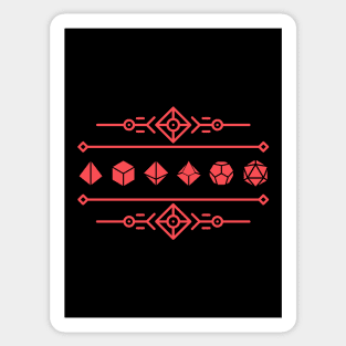 Minimalist Geometric Red Polyhedral Dice Set Sticker